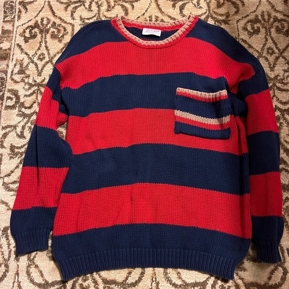 Laura Scott vintage striped rugby style knit sweater made in the USA - Picture 1 of 5